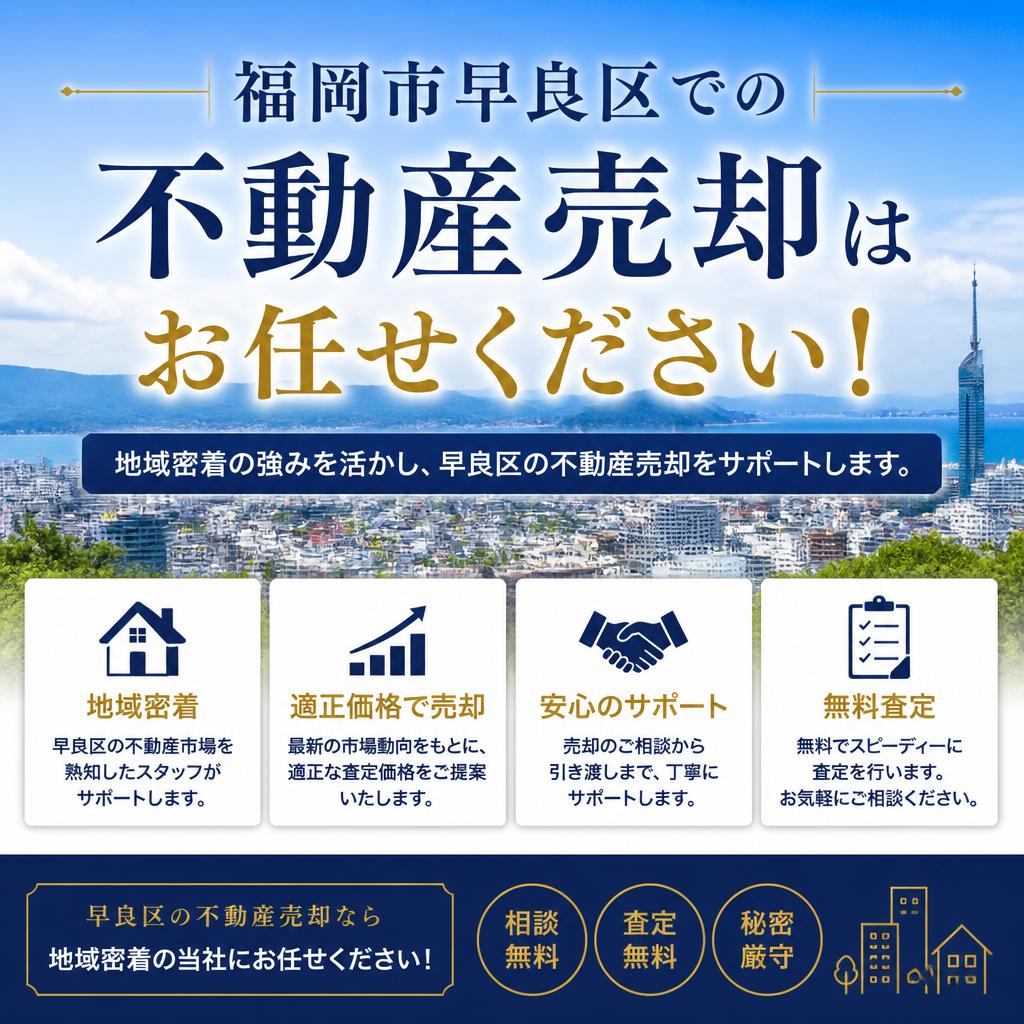 福岡市早良区での不動産売却はお任せください！