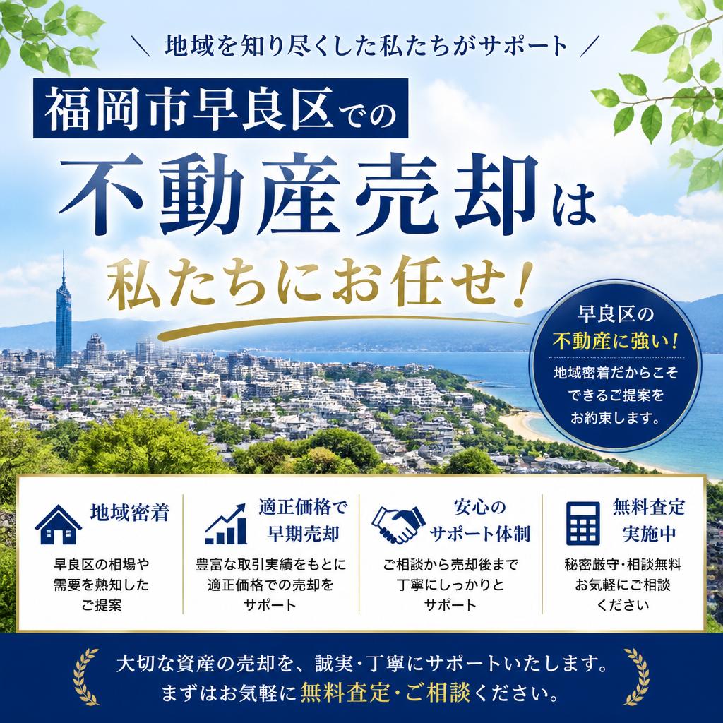 福岡市早良区での不動産売却は私たちにお任せ！
