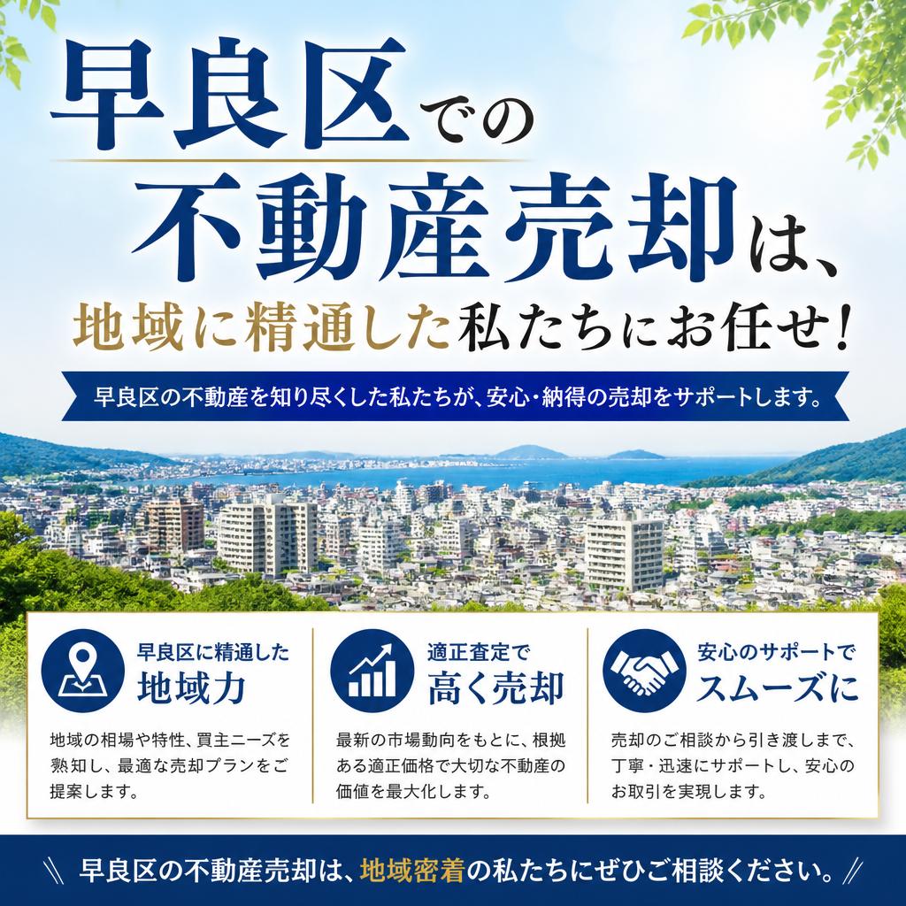 早良区での不動産売却は、地域に精通した私たちにお任せ！