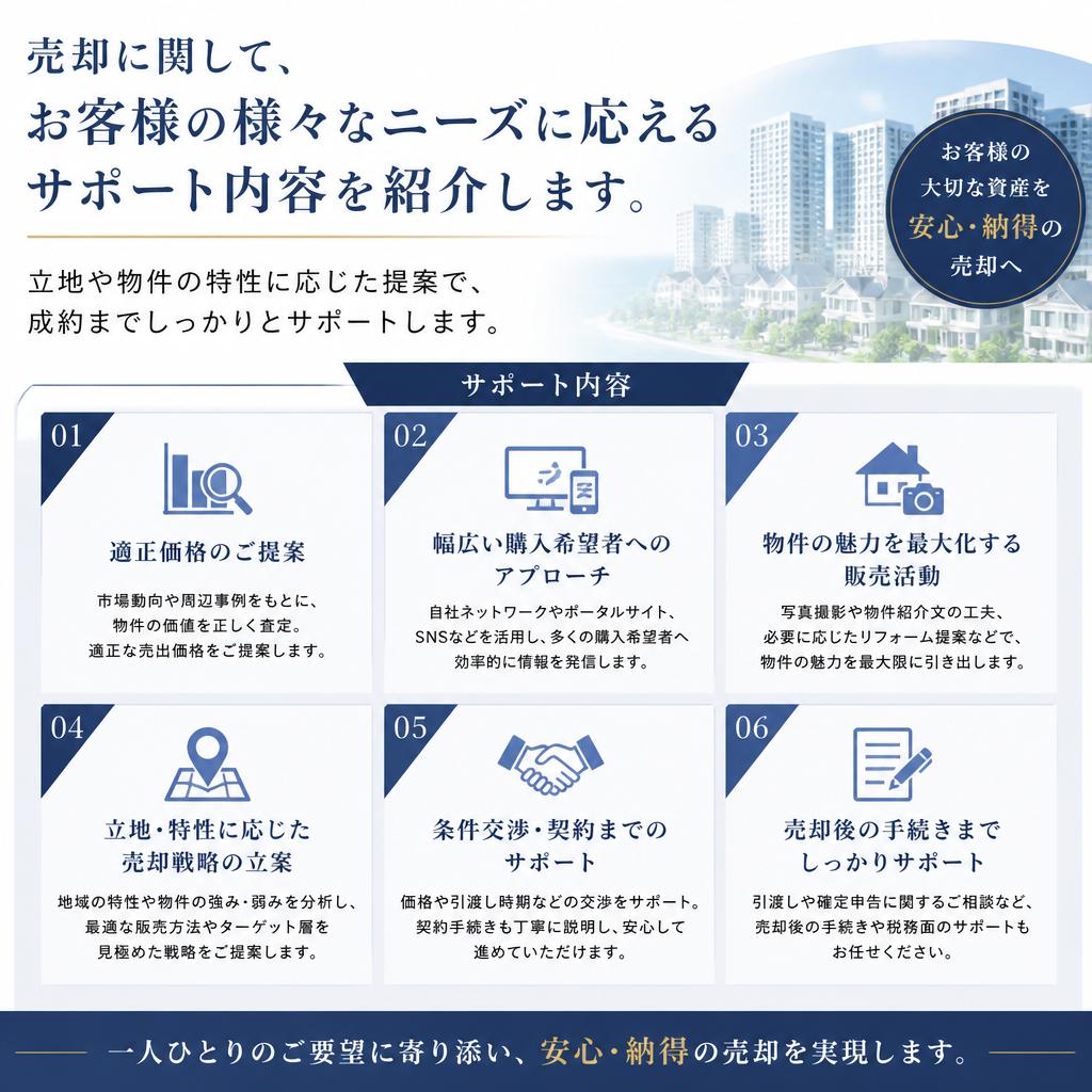売却に伴うサポート