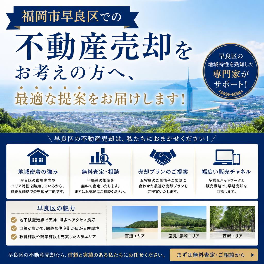 福岡市早良区での不動産売却をお考えの方へ、最適な提案をお届けします！