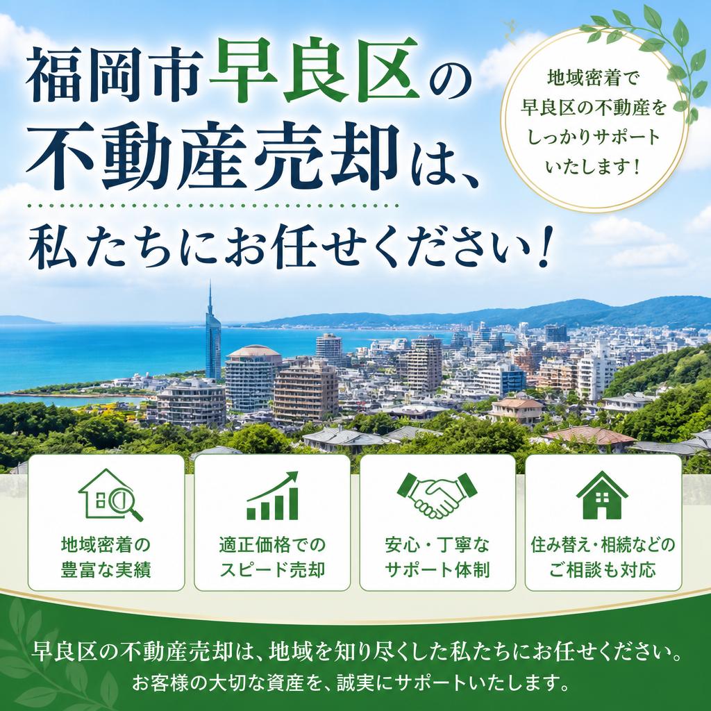 福岡市早良区の不動産売却は、私たちにお任せください！