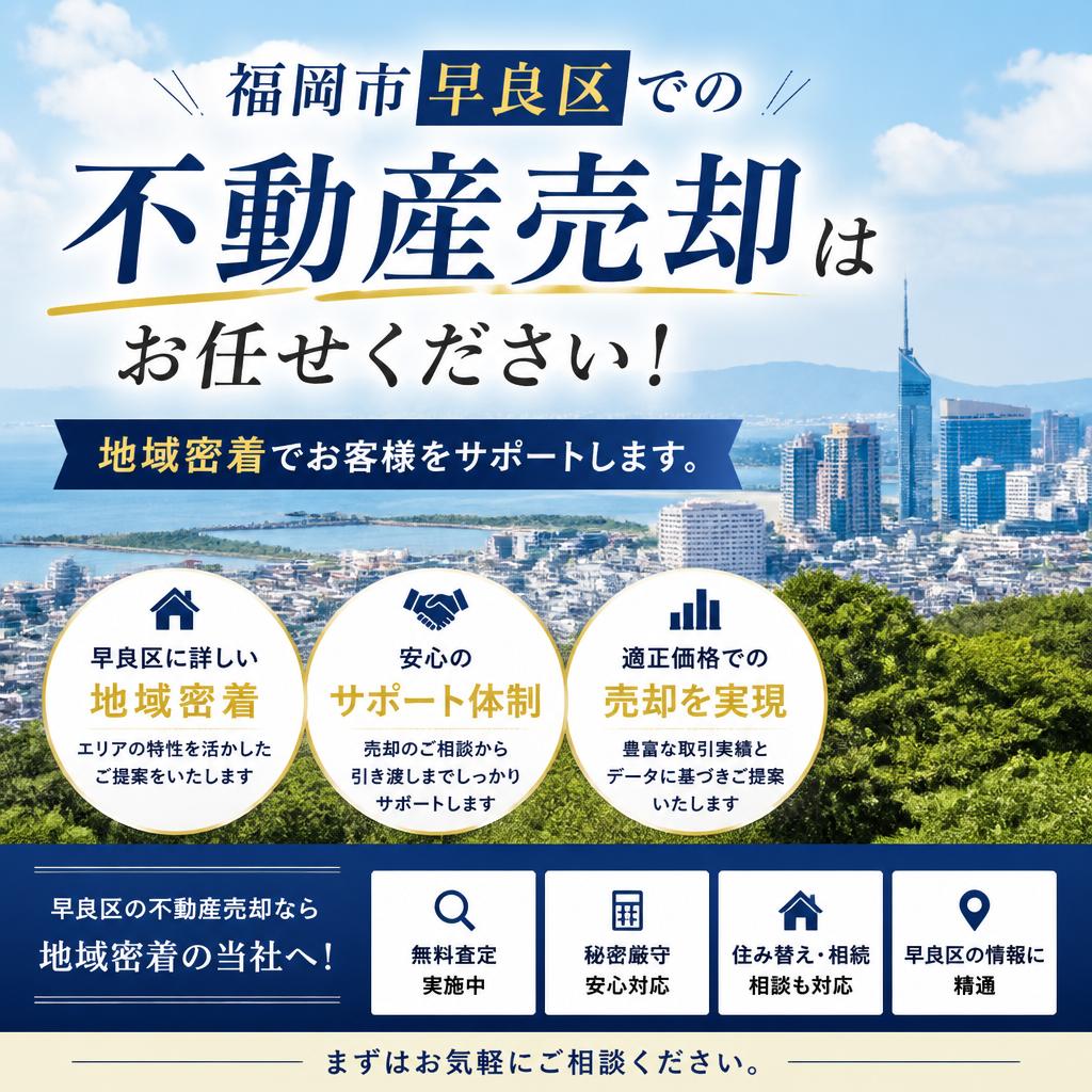 福岡市早良区での不動産売却はお任せください！地域密着でお客様をサポートします。