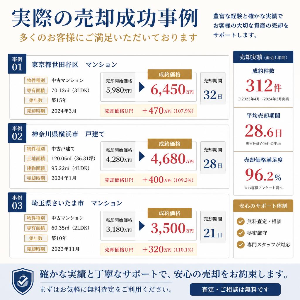 豊富な売却実績
