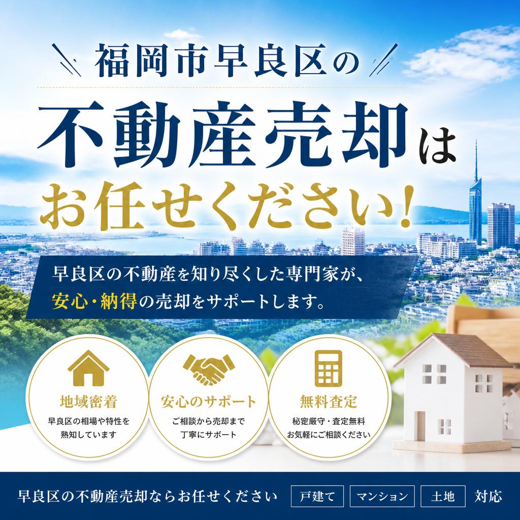 福岡市早良区の不動産売却はお任せください！