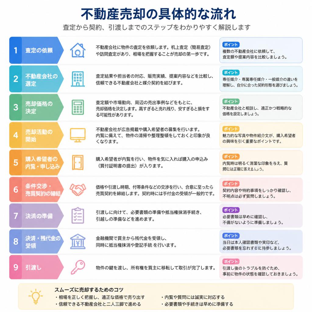 売却の流れを解説します