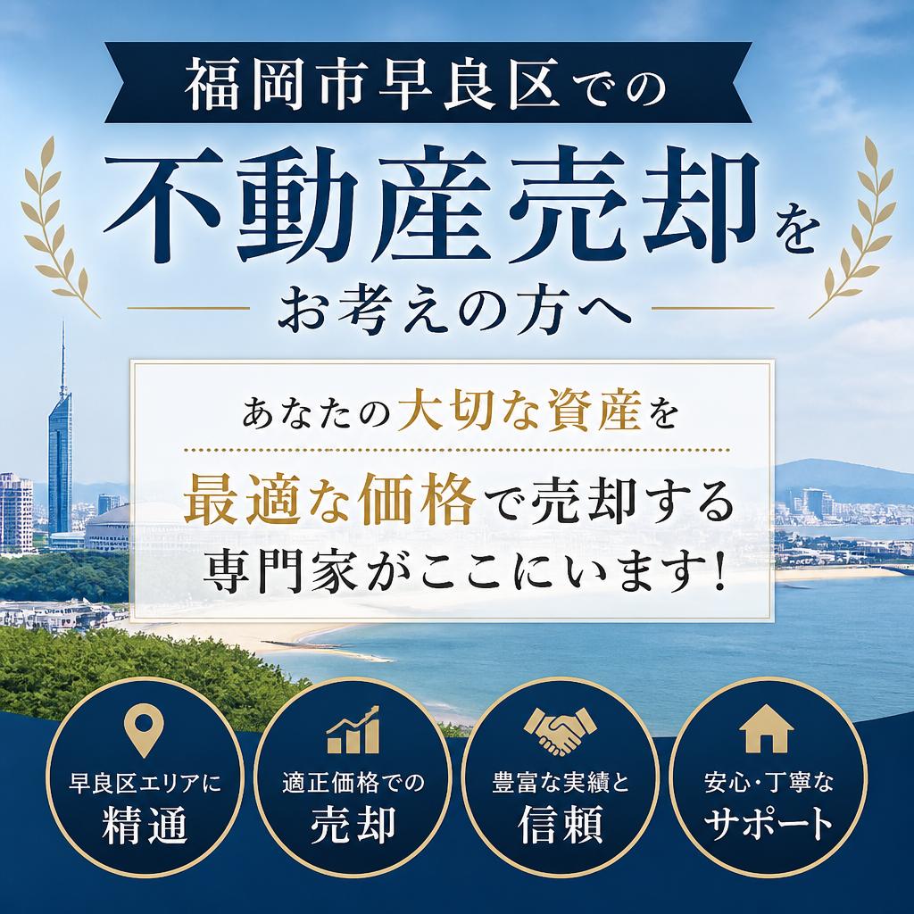 福岡市早良区での不動産売却をお考えの方へ
あなたの大切な資産を最適な価格で売却する専門家がここにいます！