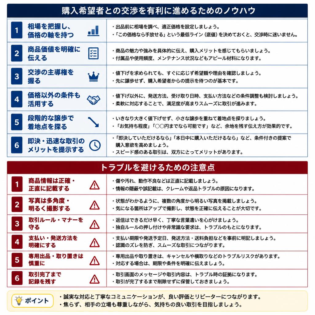 購入希望者との交渉のポイント