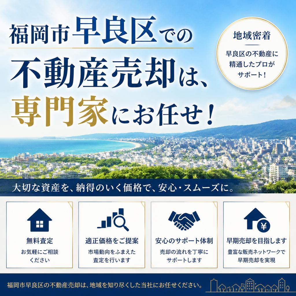 福岡市早良区での不動産売却は、専門家にお任せ！