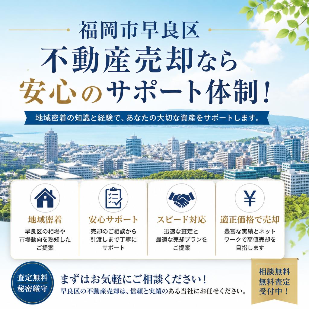 福岡市早良区不動産売却なら安心のサポート体制！