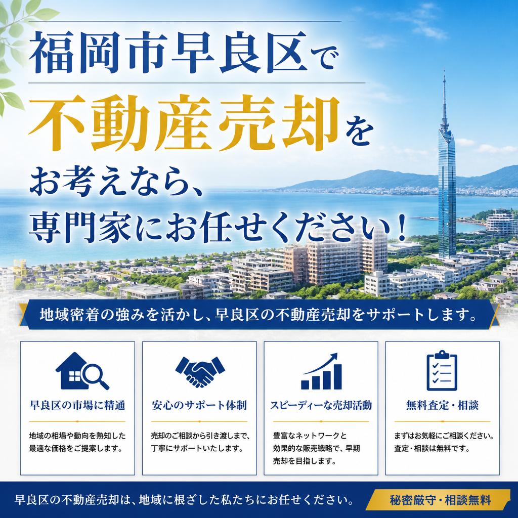 福岡市早良区で不動産売却をお考えなら、専門家にお任せください！