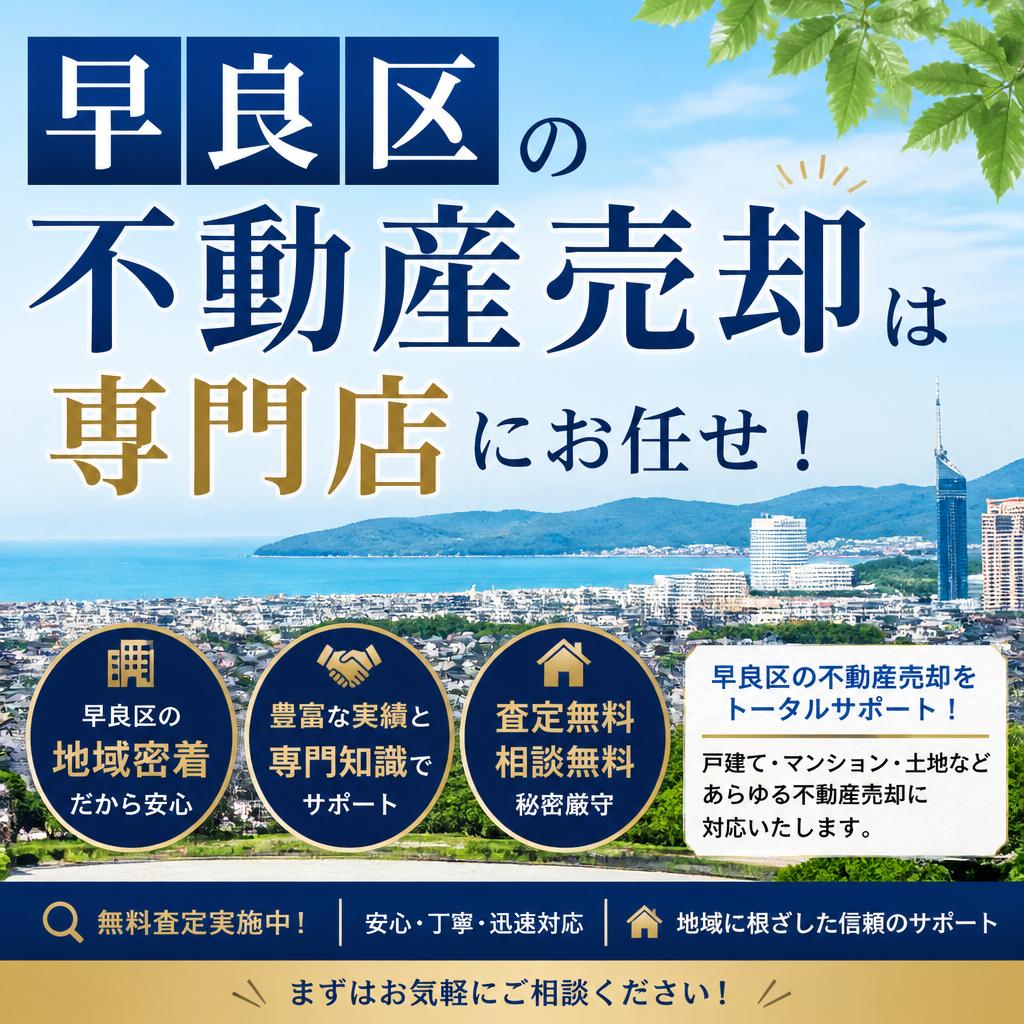 早良区の不動産売却は専門店にお任せ！