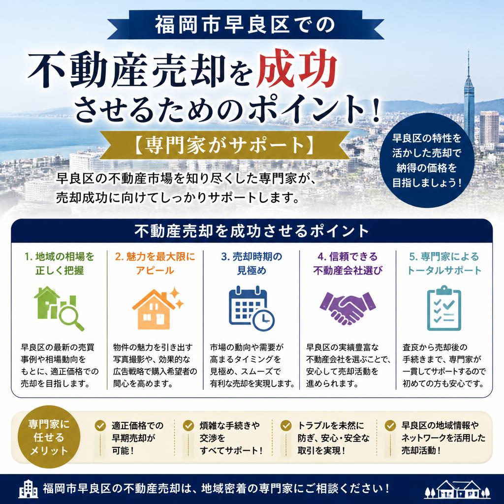 福岡市早良区での不動産売却を成功させるためのポイント！【専門家がサポート】