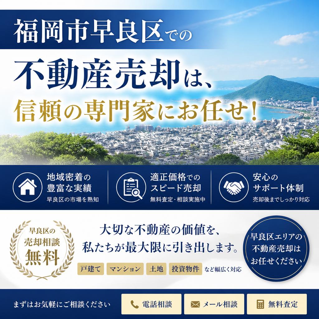 福岡市早良区での不動産売却は、信頼の専門家にお任せ！
