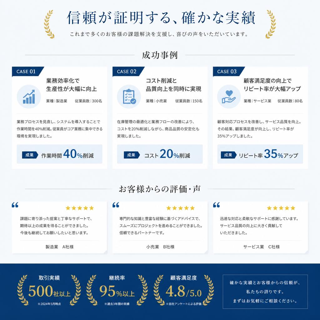 実績とお客様の声