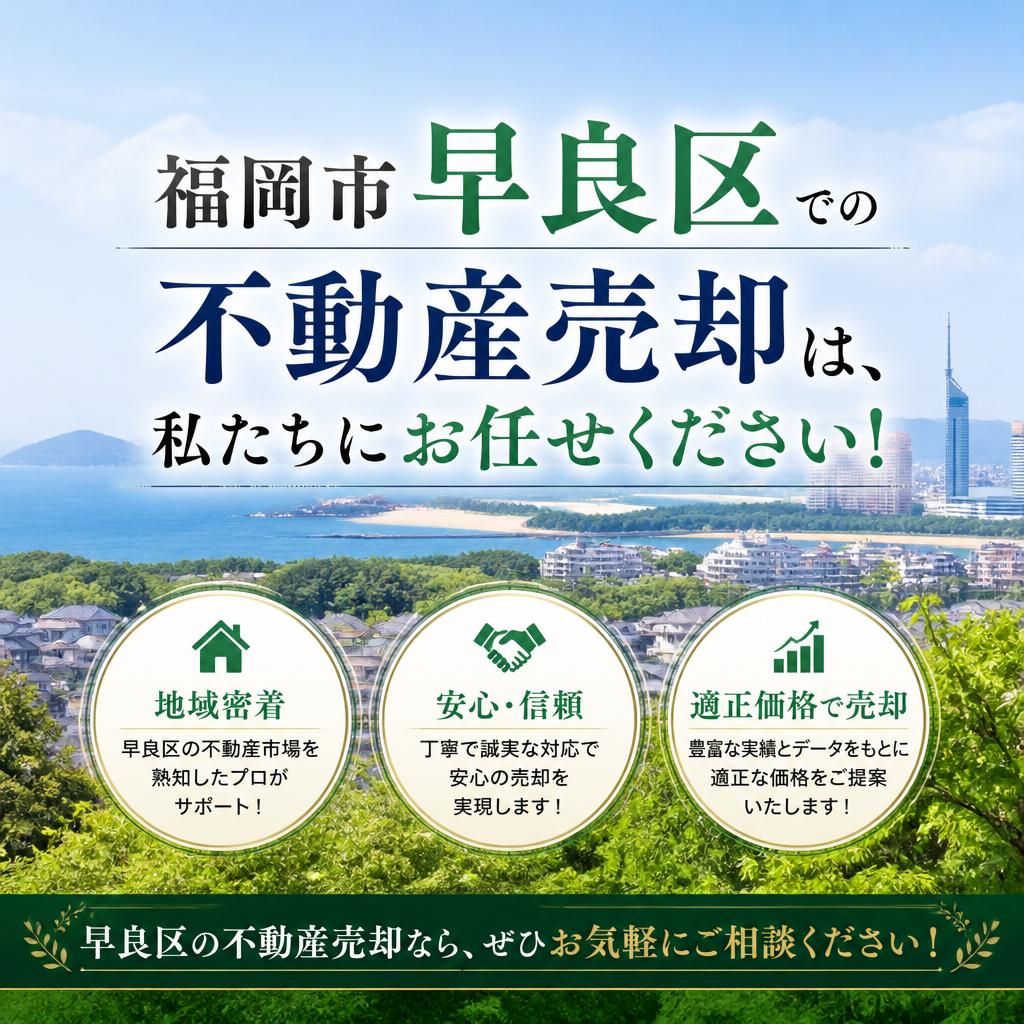 福岡市早良区での不動産売却は、私たちにお任せください！